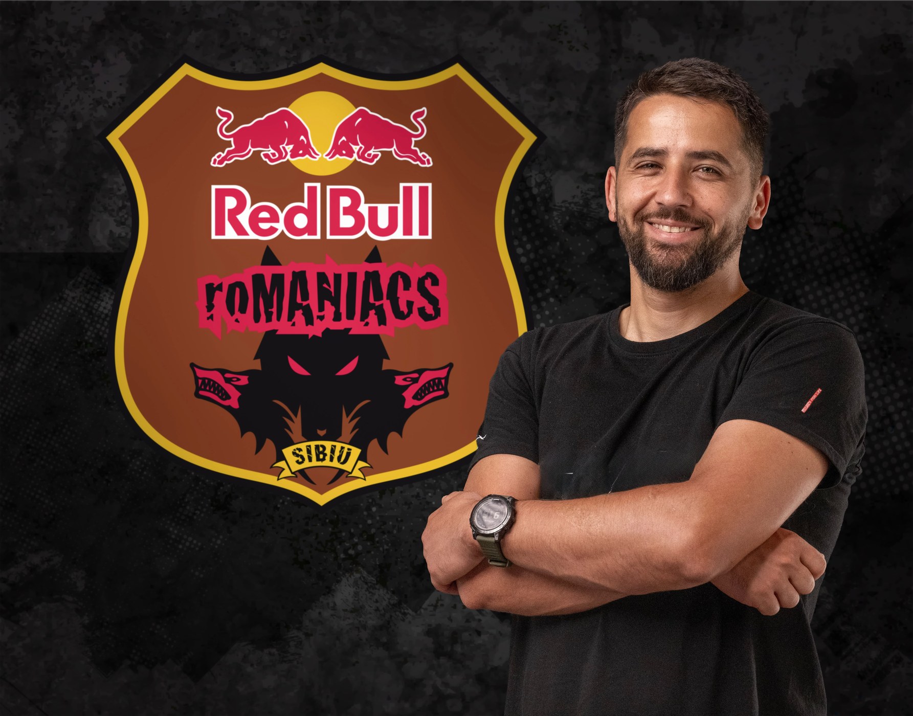 Kamil na tle Red Bull Romaniacs